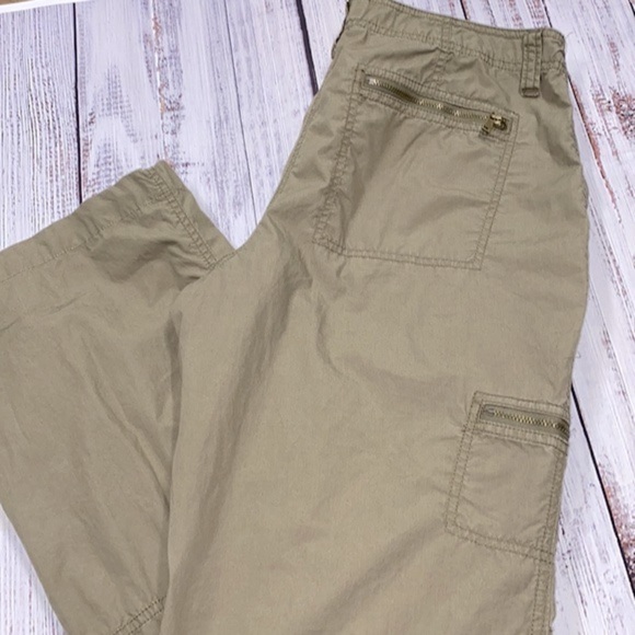 Michael Kors olive green wide leg cargo pants size 10 - Picture 2 of 9